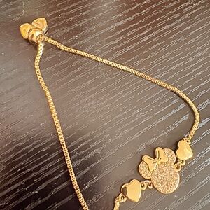 Disney Gold Heart and Bow Bracelet